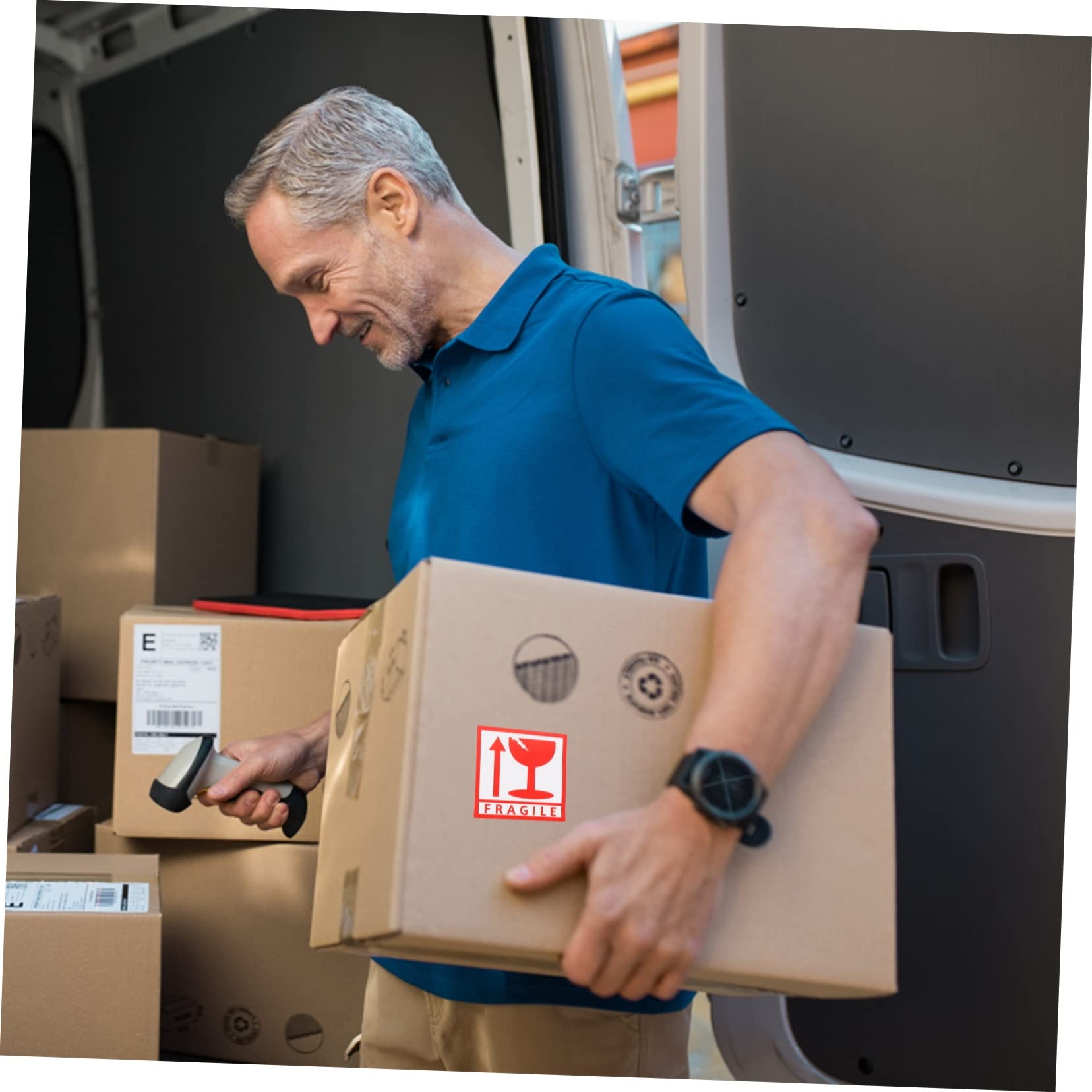 Étiquettes Autocollantes «fragile» pour Emballage 5,5 X 5,5 Cm, Lot de 1000 Pièces, Adhésives et Résistantes, Avertissement Expédition pour Cartons Sensibles
