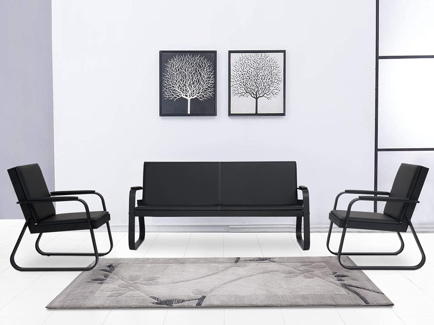 Waiting Room Furniture Salon Reception Lobby Bench Guest Chairs Draped