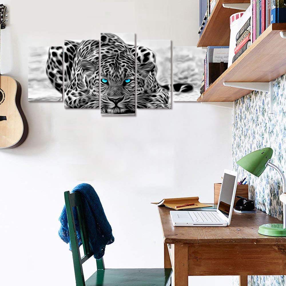 Black and White Animal Canvas Wall ArtAbstract Leopard Canvas Prints with FrameAttractive Leopard Picture DecorativeEasy Hanging OnMore Size Optional 16 10x16x210x20x210x24x1 product thumbnail 3