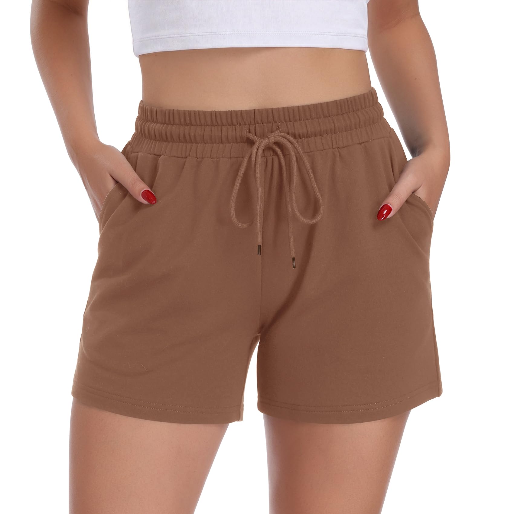 CAMPSNAIL Kurze Hose Damen Sommer Shorts Kurz Sport Hosen Baumwolle Sporthose Bequeme kurz Jogginghose