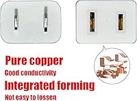 Vista 4 de Cable de Extensión Delgado Blanco de 15 Pies, Cable de Extensión de 2 Clavijas para Uso Interior y Exterior con Toma Única - Ideal para Luces