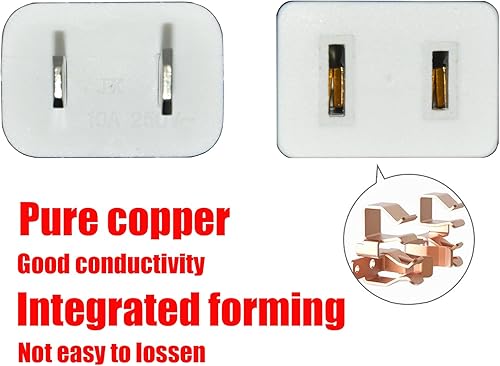 Miniatura 4 de Cable de Extensión Delgado Blanco de 15 Pies, Cable de Extensión de 2 Clavijas para Uso Interior y Exterior con Toma Única - Ideal para Luces