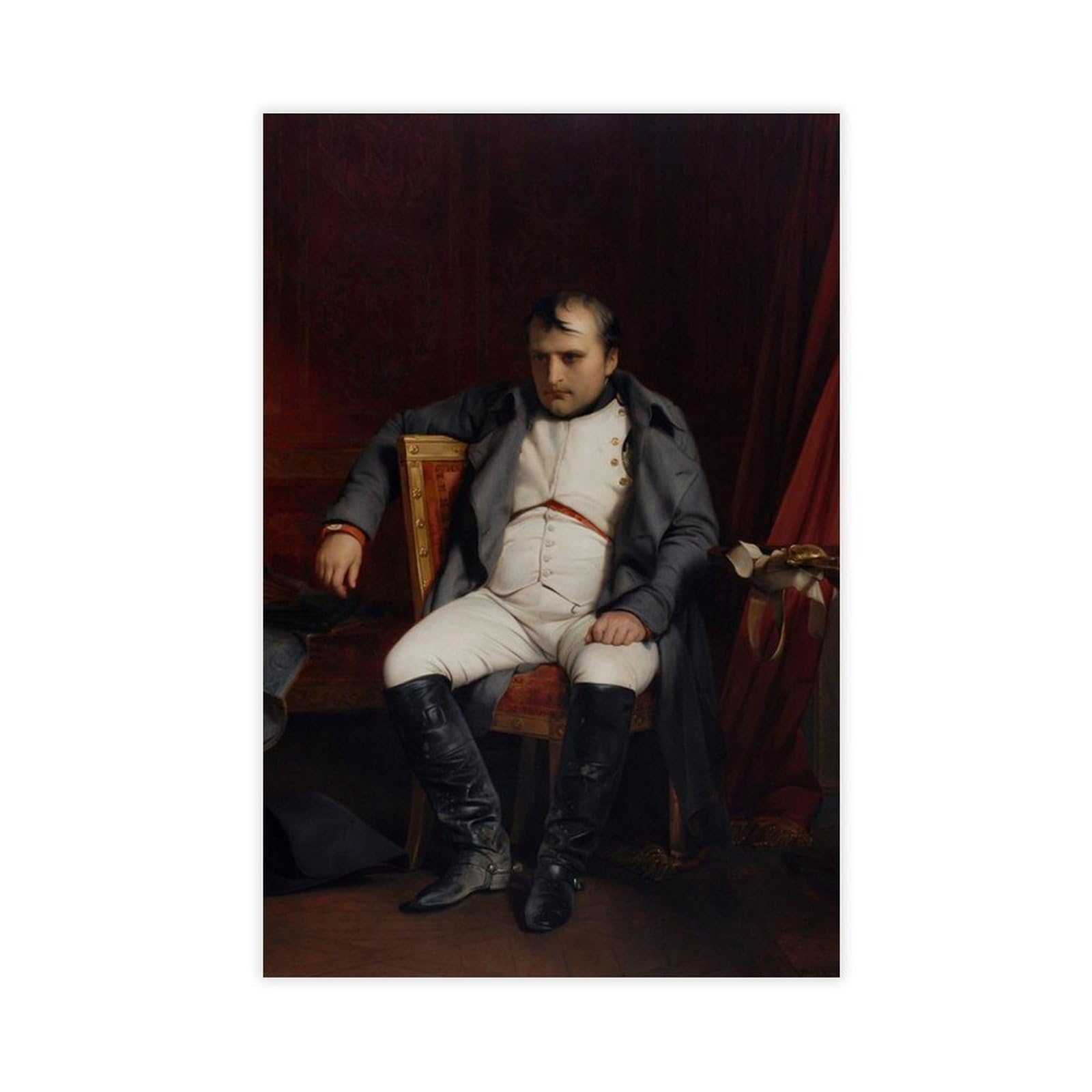 WCYB Napoleon at Fontainebleau by Paul Delaroche Posters Prints Canvas Deco Paintings Wall Art Unframe 24" L X 36" W