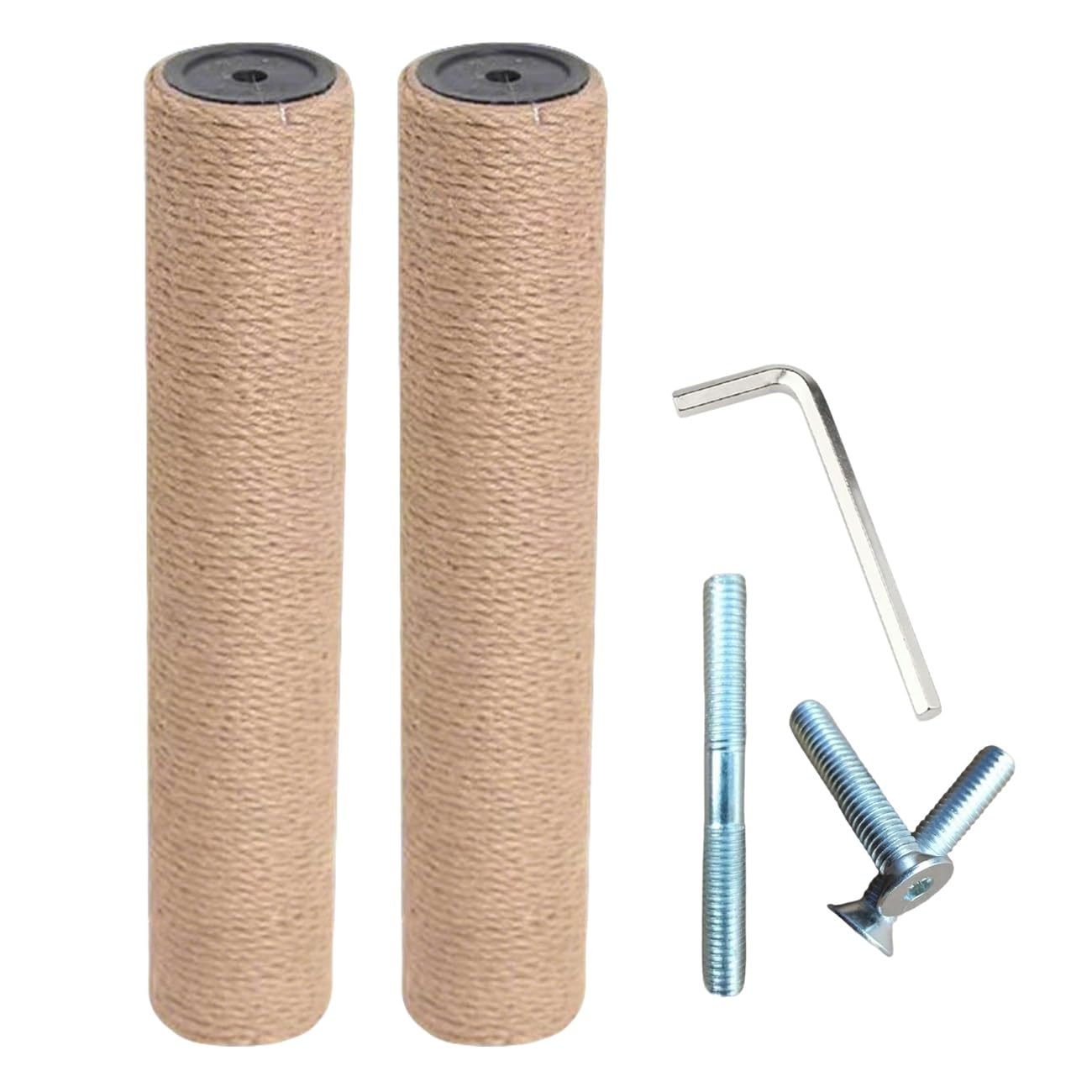 2 Pezzi Tiragraffi Gatti M8 Ricambio, Parti Ricarica Tiragraffi Gatti Tiragraffi In Corda Canapa Con Viti for Gattini Interno Gatti Grandi Dimensioni(Jute,7.6x50cm)