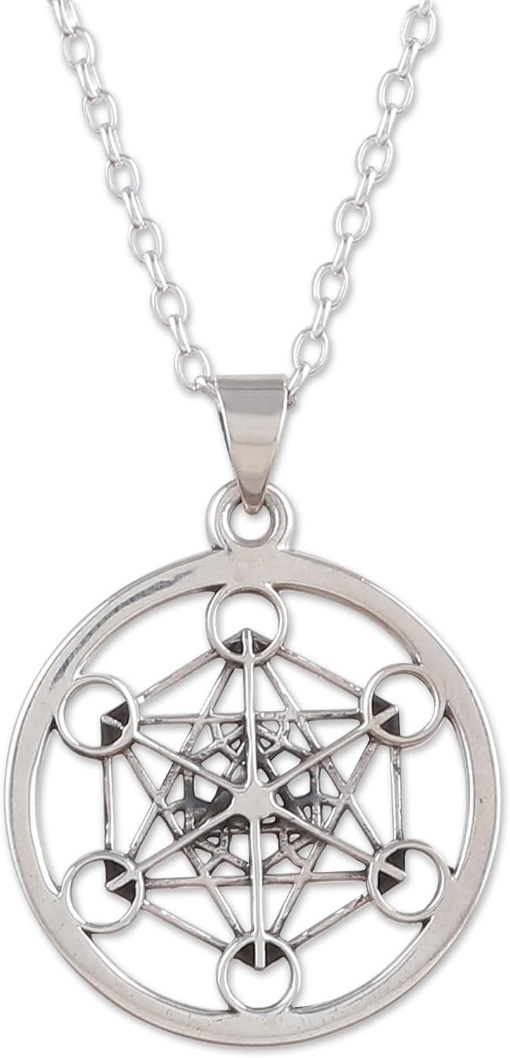 NOVICA No Stone .925 Sterling Silver Men's Pendant Necklace 'Contemporary Splendor'