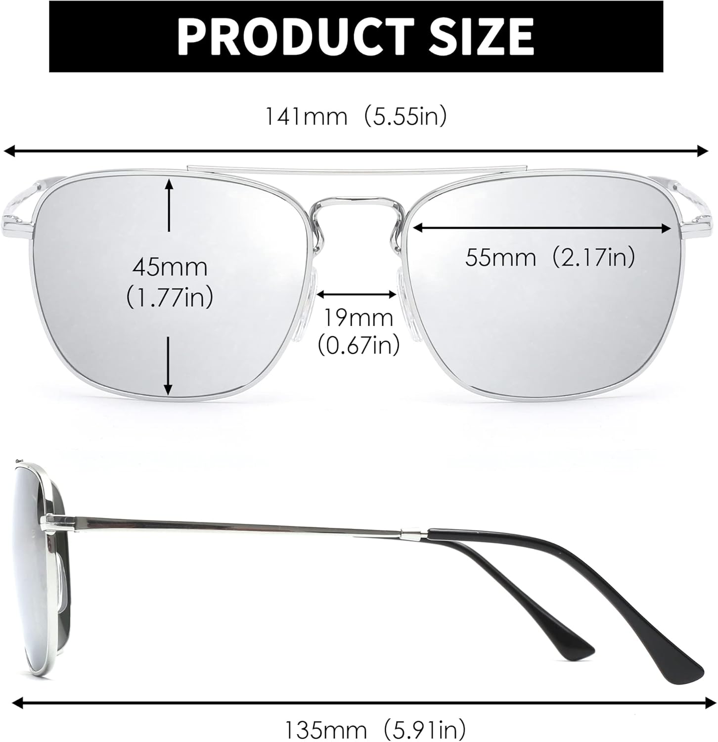 JIM HALO Retro Square Aviator Sunglasses Premium Glass Lens Flat Metal Eyewear Men Women - Image 5