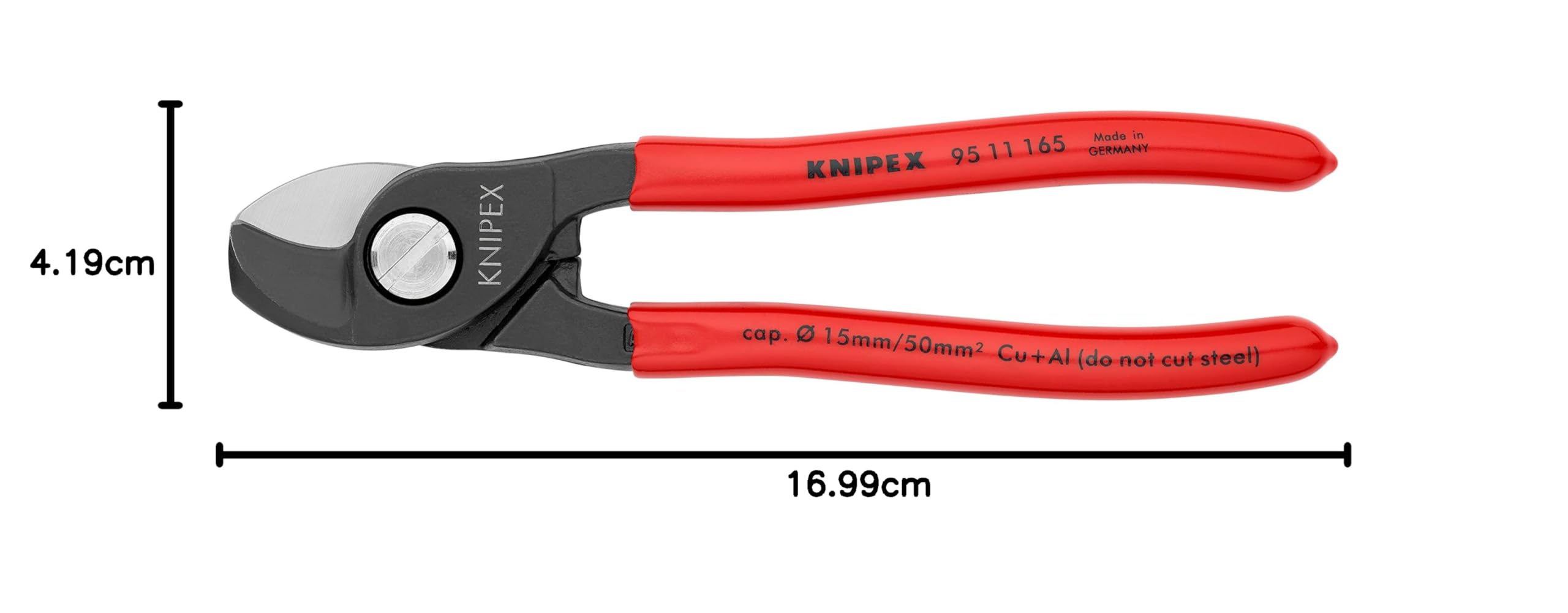 Knipex Coupe-câbles gainées en plastique 165 mm, 95 11 165