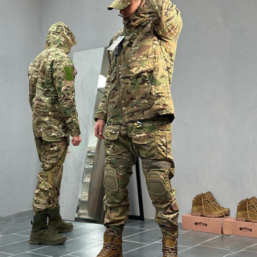 Pantalon Tactique De Combat G3 for Hommes avec Genouillères, Pantalon De Camouflage, Pantalon D'entraînement De Chasse en Plein Air(L)