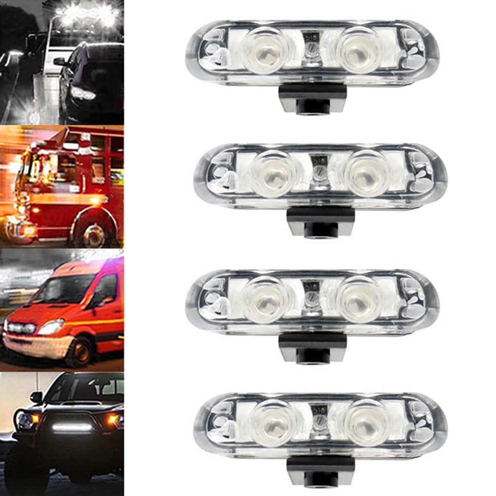 Baceyong Samochodowe światło stroboskopowe 4 x 2 diody LED, z bezprzewodowym pilotem zdalnego sterowania, migające światła 12 V