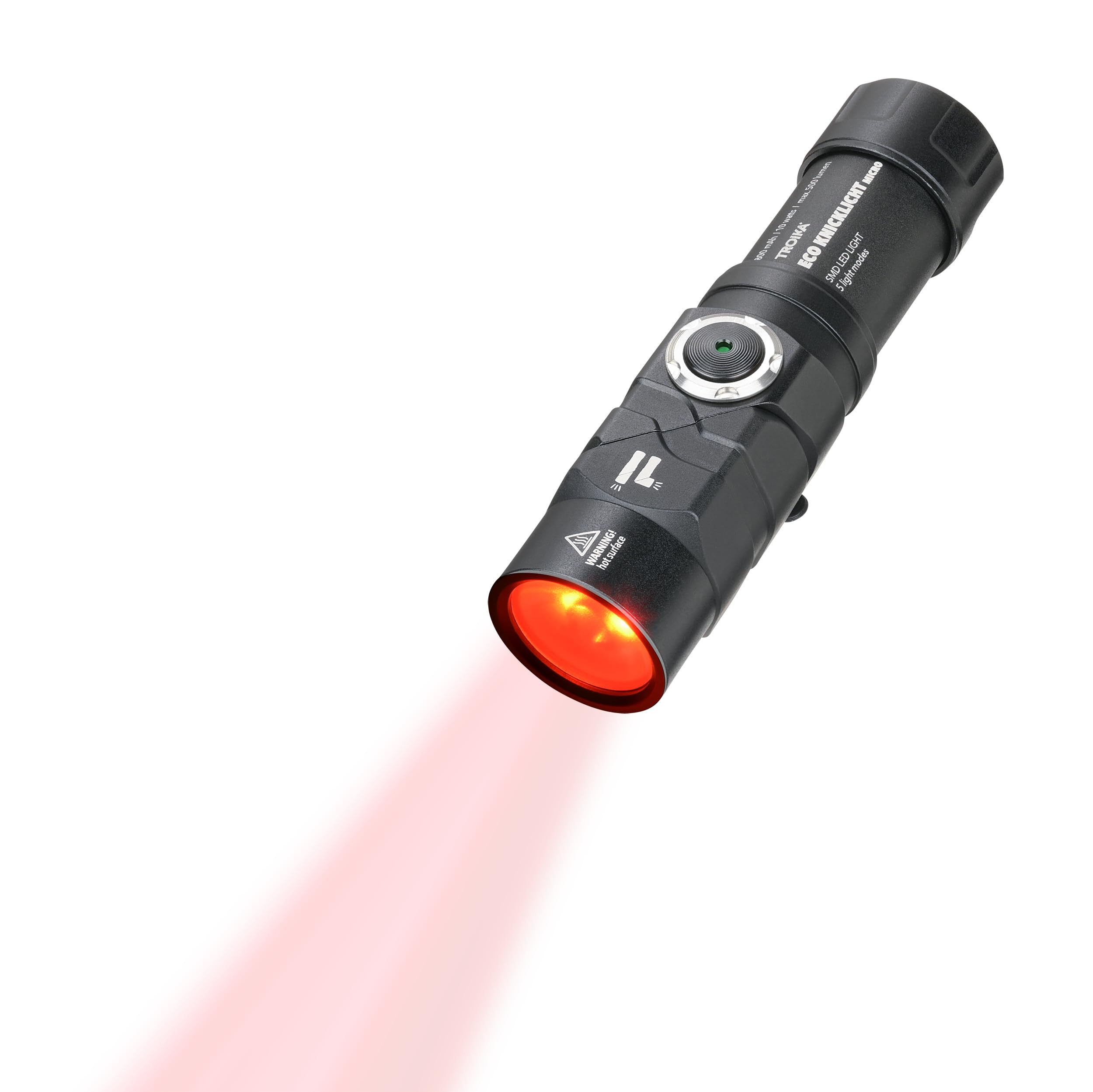 TROIKA Taschenlampe/Knicklampe, multifunktional: Arbeits-/Sicherheits- und Stirnlicht – ECO KNICKLICHT MICRO – 5 Leuchtfunktionen – Magnetboden, wiederaufladbar – Aluminium – schwarz