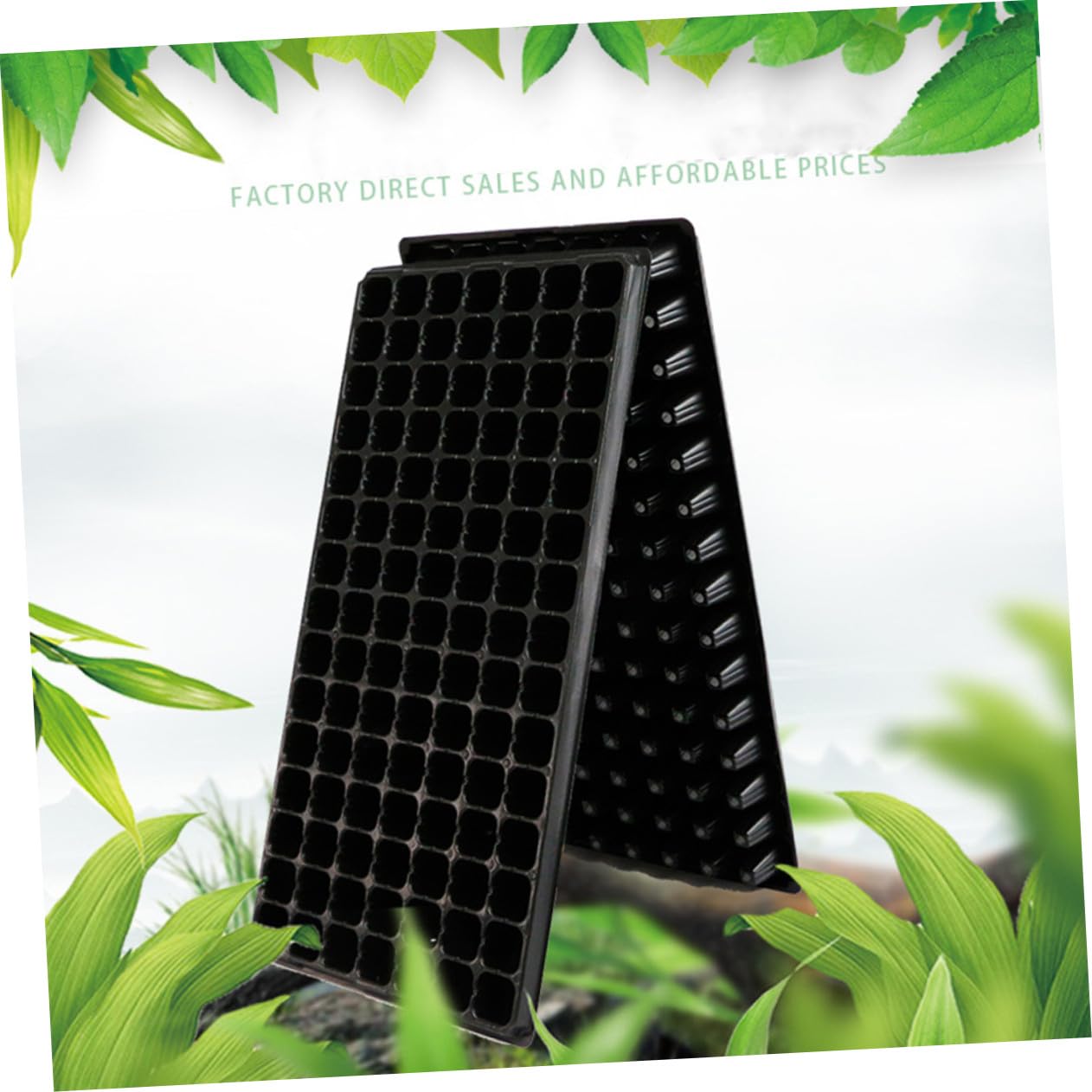 Abaodam Bandeja para Germinación de Semillas 105 Celdas de PVC, 10 Piezas, Resistente para Jardinería DIY y Balcón, Promueve el Crecimiento y Protege Raíces