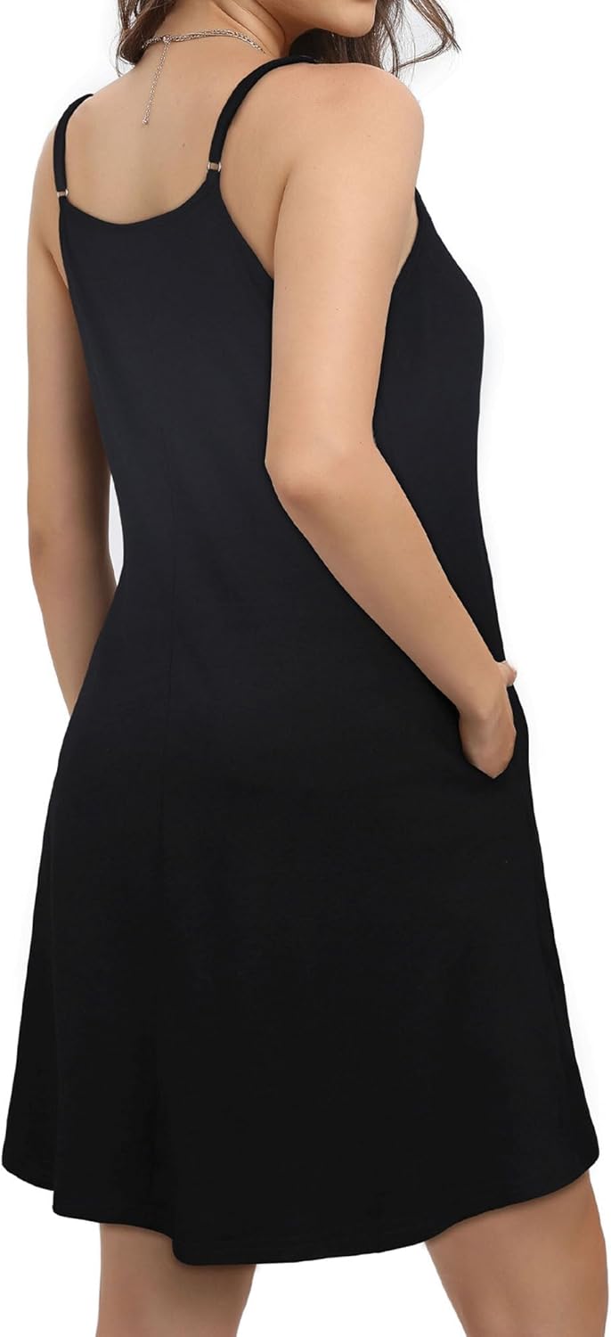 JOELLYUS Womens Spaghetti Strap Dress Summer Dresses Beach Cover Ups Casual Sundresses with Pockets - Image 5