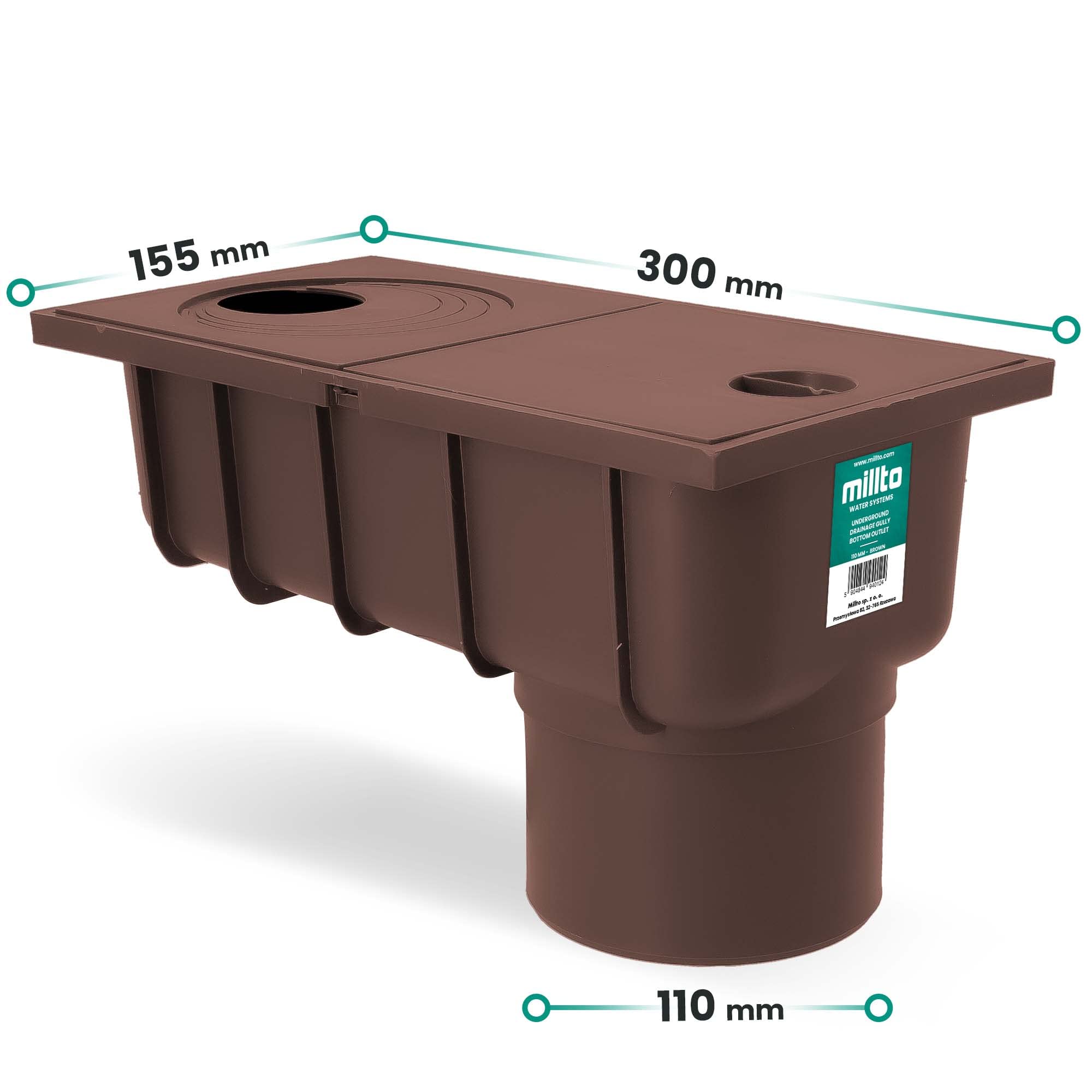 Nettoyage Gouttière Avec Tamis - Diamètre 110 Mm - Couleur Marron - Polypropylène Résistant UV