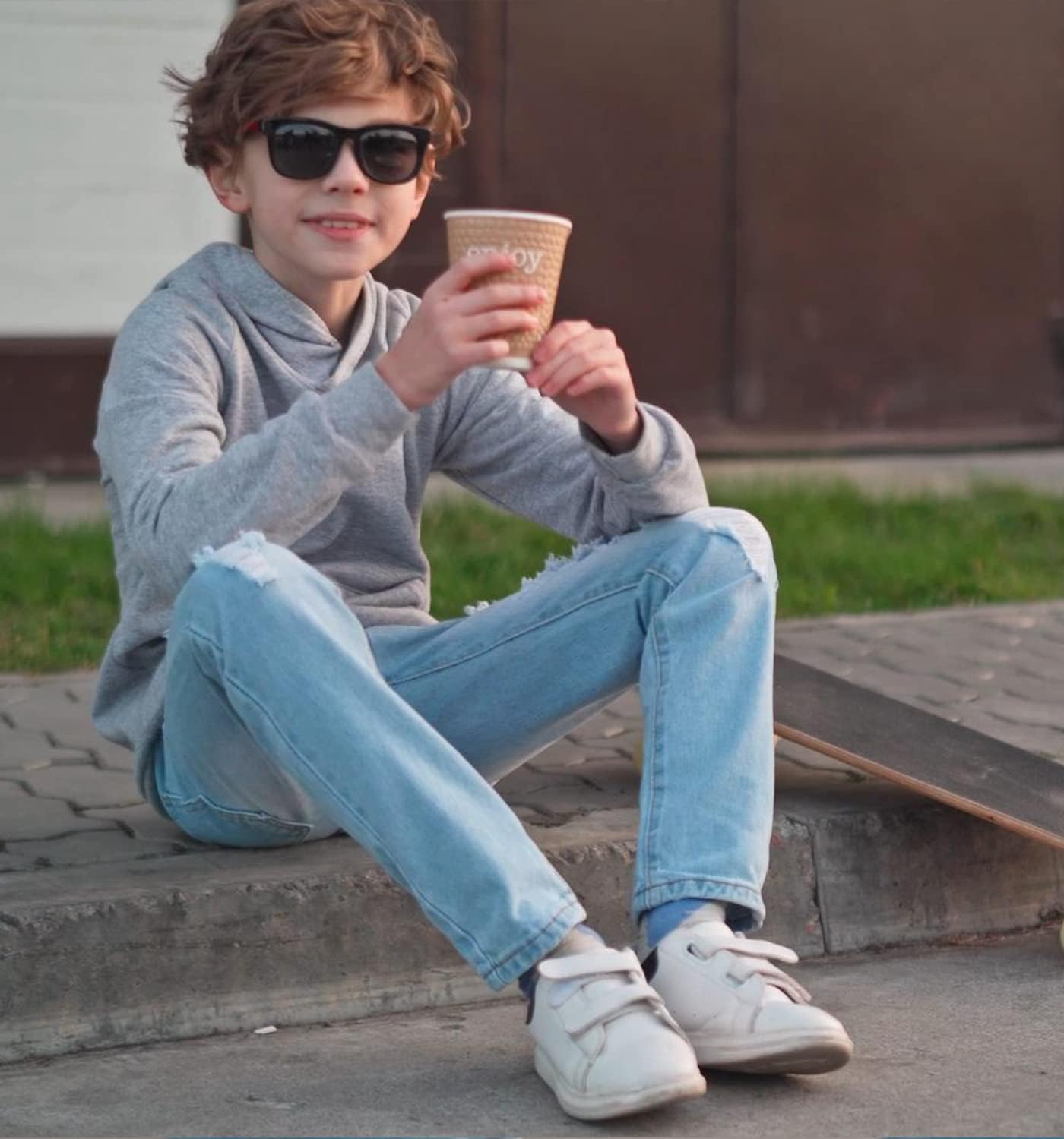 AOWKULAE Boy's Skinny Fit Ripped Destroyed Distressed Stretch Slim Jeans Pants - Image 5