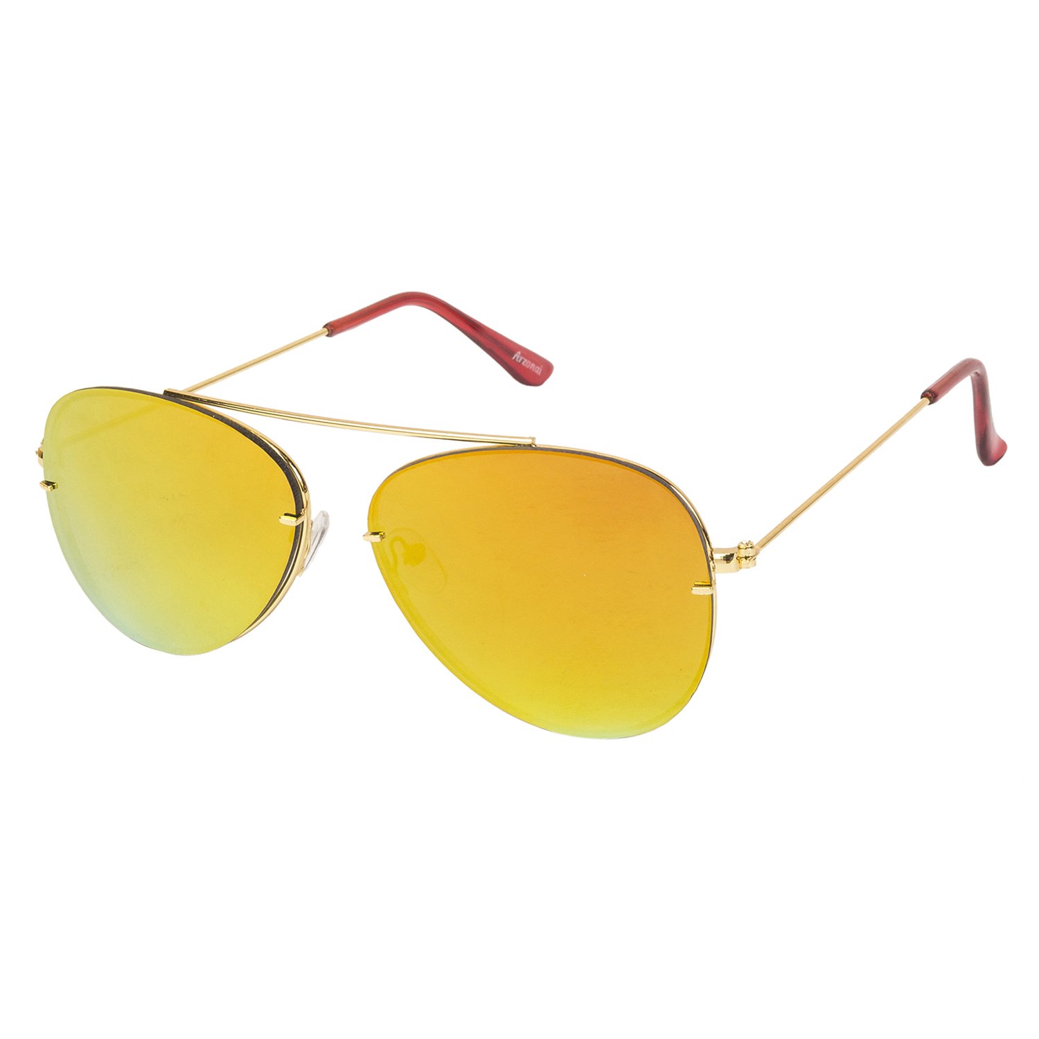 Trending Aviator Shape Gold-Orange Mirrored UV Protection Sunglasses For Men & Women [MA-7777-S7 ]-image-42