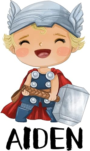 Miniatura 4 de Personalized Baby Thor Boy Watercolor Superhero Nursery Unframed Print