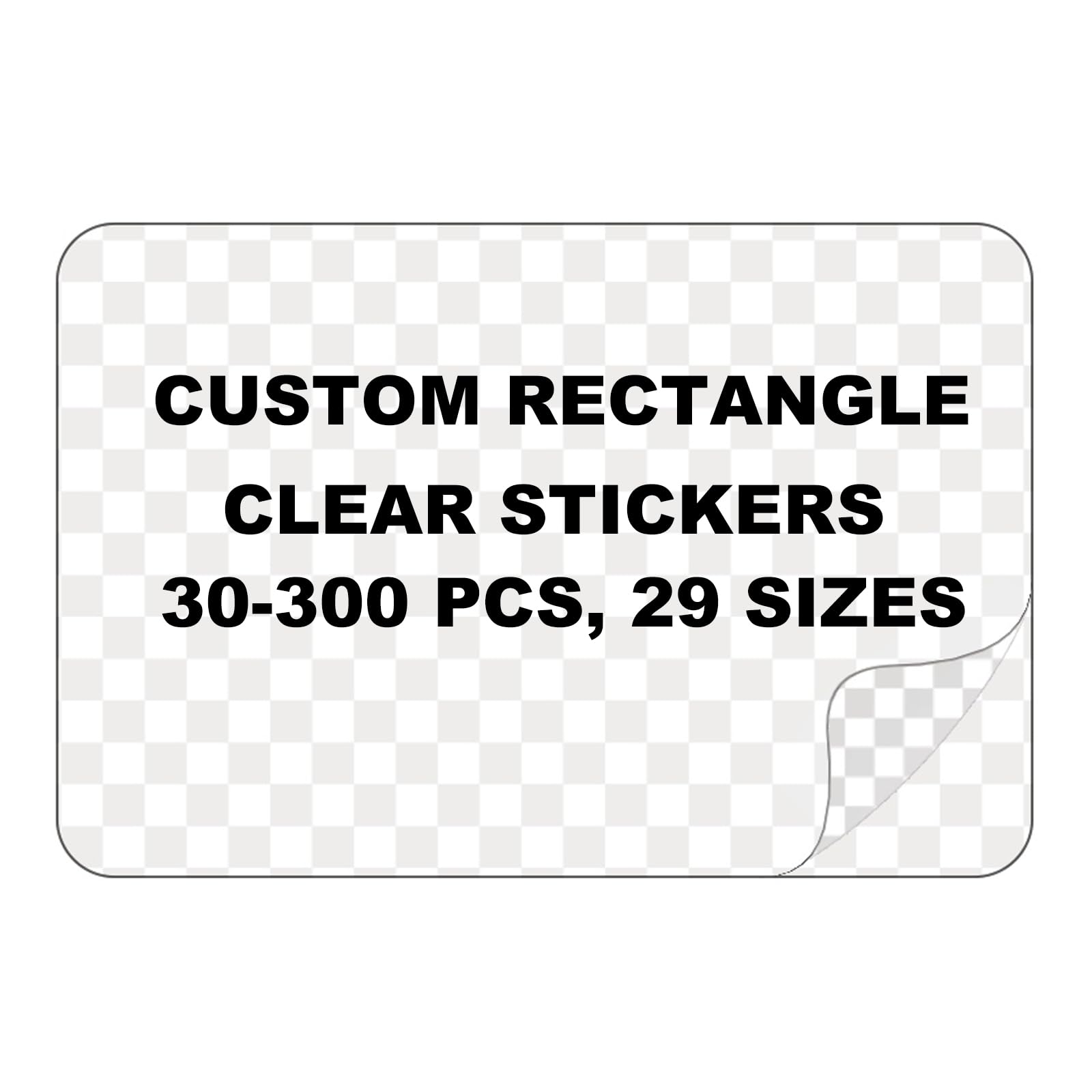Custom Rectangle Clear Transparent Stickers for Business Logo, Custom Rectangle Clear Transparent Labels for Candle Jar Coffee, 30-300 pcs, 1-6 in,