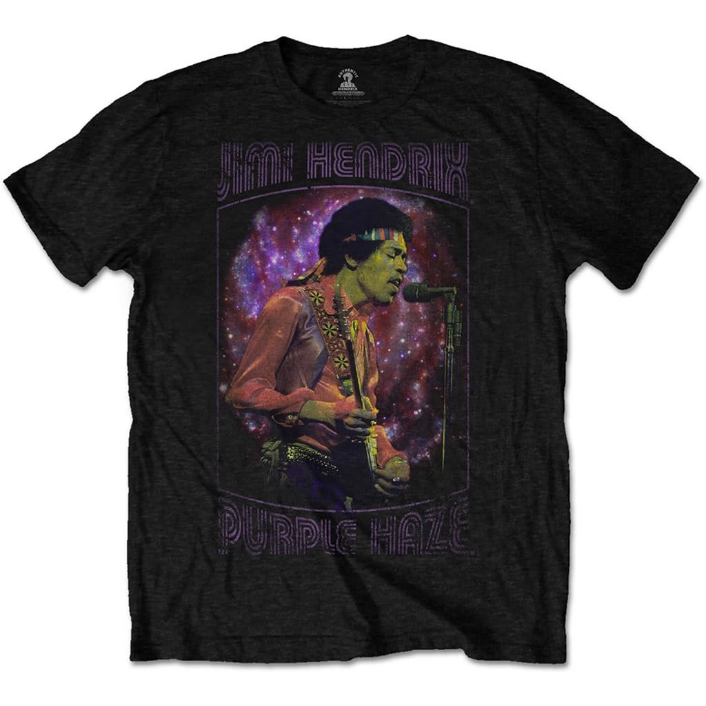 Jimi Hendrix Black 'Purple Haze Frame' (Black) T-Shirt (Medium)