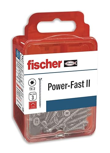 Fischer FPF-ST - Tornillos para madera, rosca parcial, 4.0 x 40, acero inoxidable A2, paquete de 12 unidades