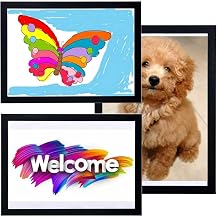 Magnetic Picture Frame Photo Pocket Sign Holder Doulbe Sided Border Poster Document Artworks Schedules Display Frame for Office Store School Wall Door Window Refrigerator BLACK