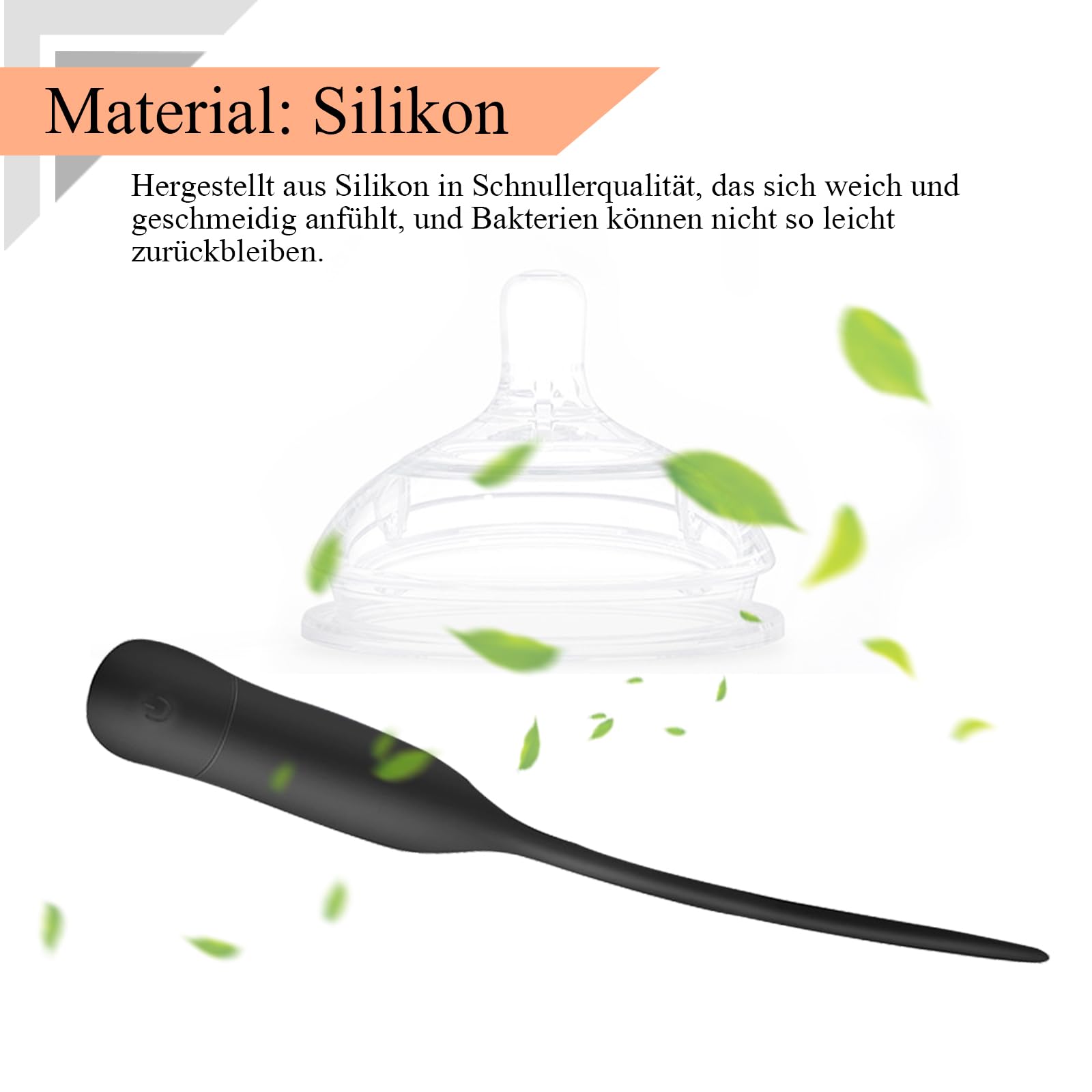 BDSMYEE Dilatatore Uretra Vibratore in Silicone con 10 Modalità di Vibrazione, Stimolazione del Pene Masturbatore Giocattolo Erotico Sessuale per Uomini (Corto)