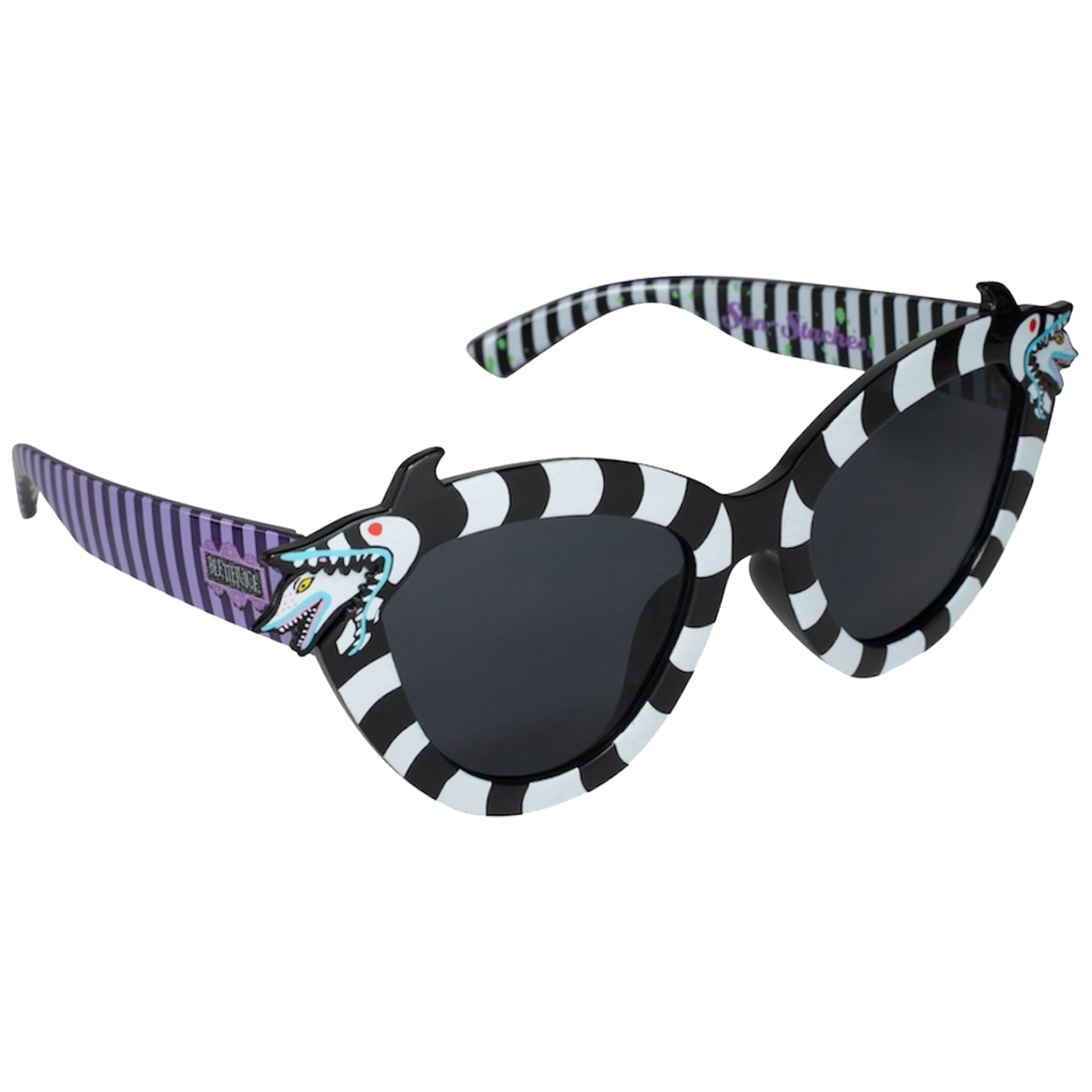Official Beetlejuice Sunglasses | Beetlejuice or Sandworm Costume Accessory | UV 400 | One Size Fits Most.