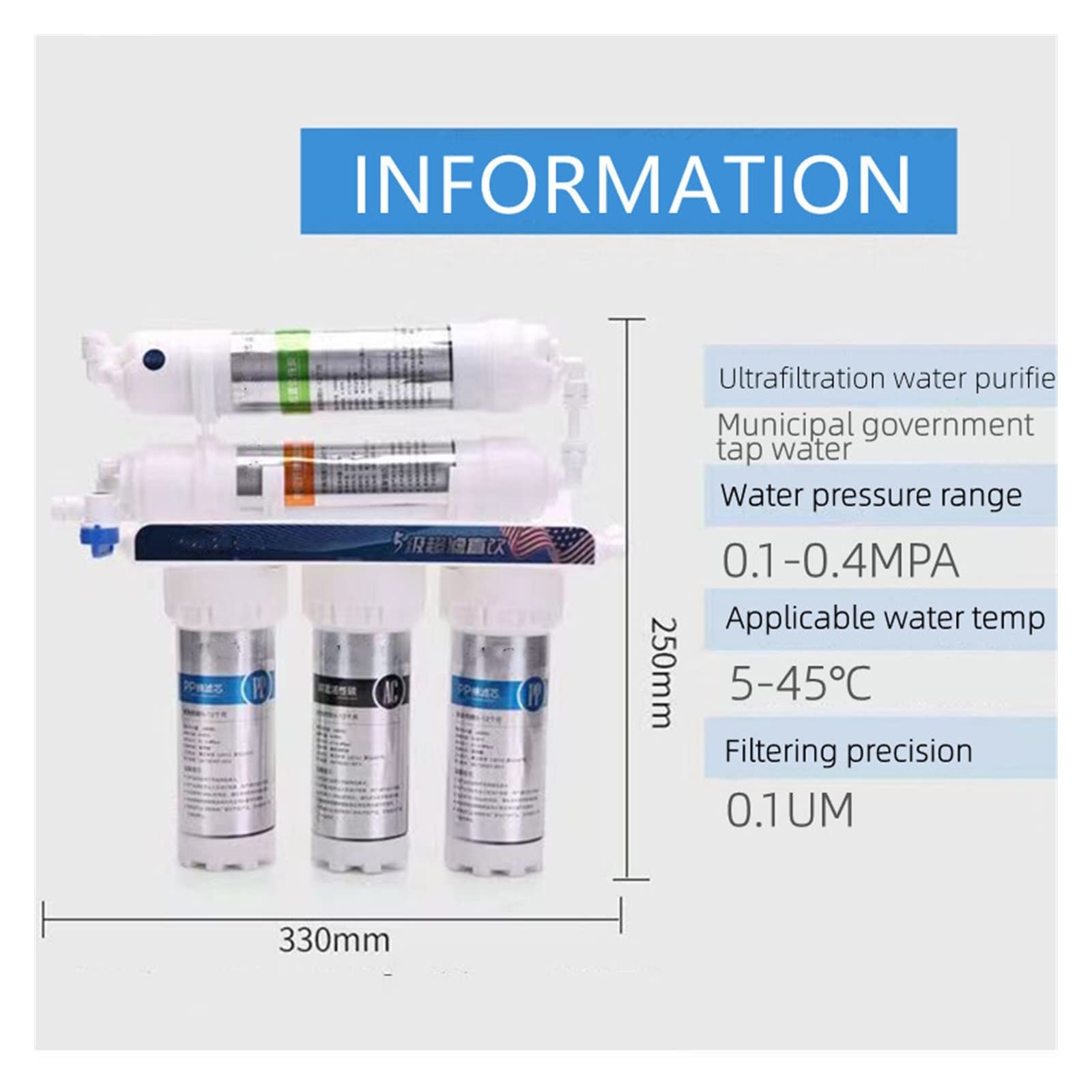 Purificador de agua de ultrafiltración de 5 etapas for el hogar, filtro de agua for grifo de cocina, de purificación de agua for el hogar