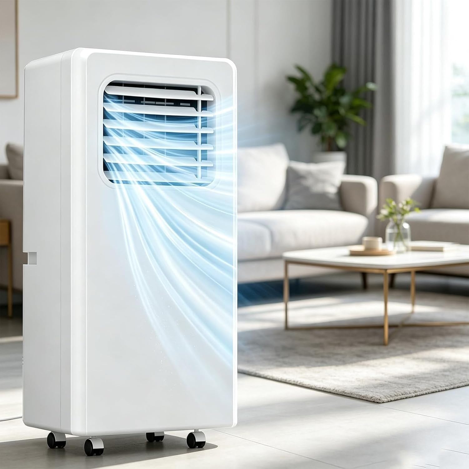 Aire Acondicionado Portátil 12000 BTU 18000 BTU 3-en-1 Enfriador Ventilador Purificador Deshumidificador Temporizador 24h Mando Control Kit Ventana Eficiencia C, 18000btu