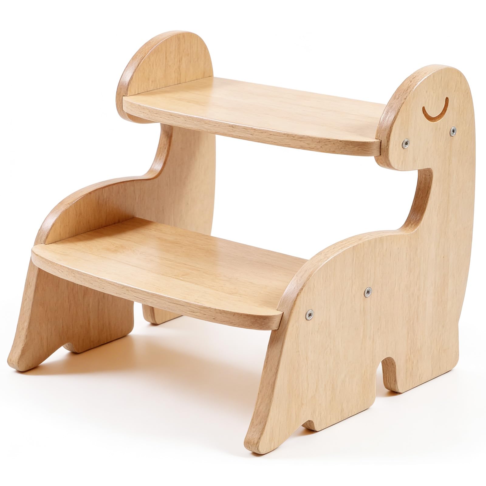 Tritthocker für Kinder, Gegen Wand Schrank Dinosaur Baby Tritthocker, 2 Stufe, Holz Holzhocker für Kinder Möbel, Lernturm Montessori für Küche Badezimmer Schlafzimmer Kinderzimmer WC