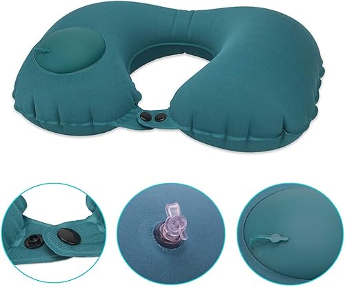 Miniatura 2 de Almohada inflable de viaje, almohada de cuello en forma de U prensada 2019, almohada portátil para dormir para avión, tren, automóvil, oficina