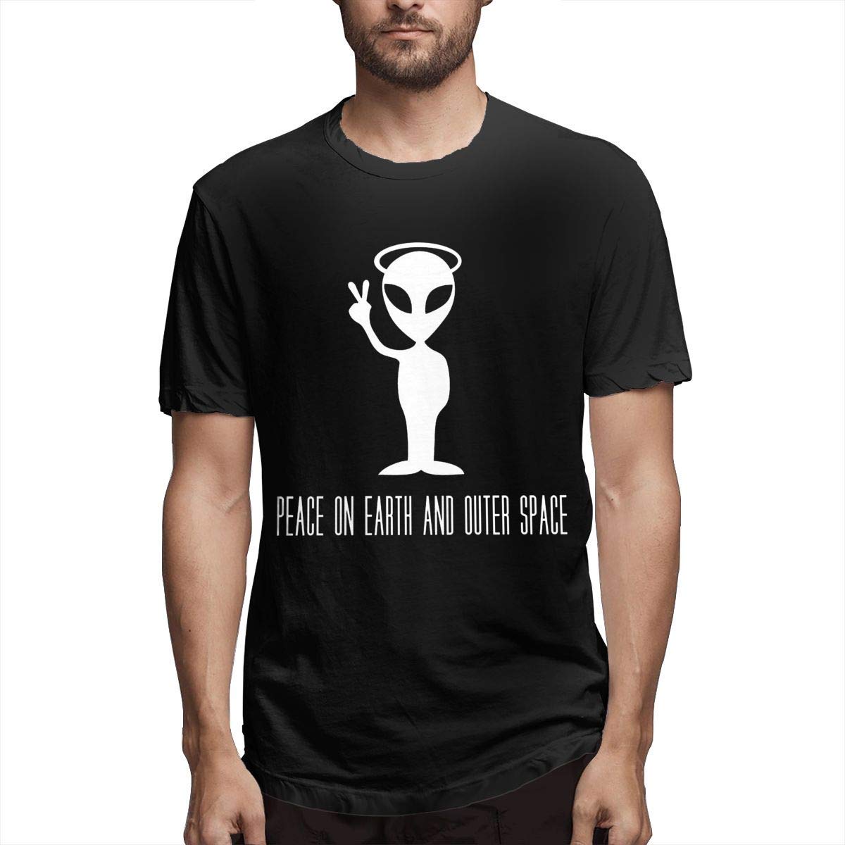 Peace On Earth and Outer Space Mens Classic T Shirts Funny Slogan