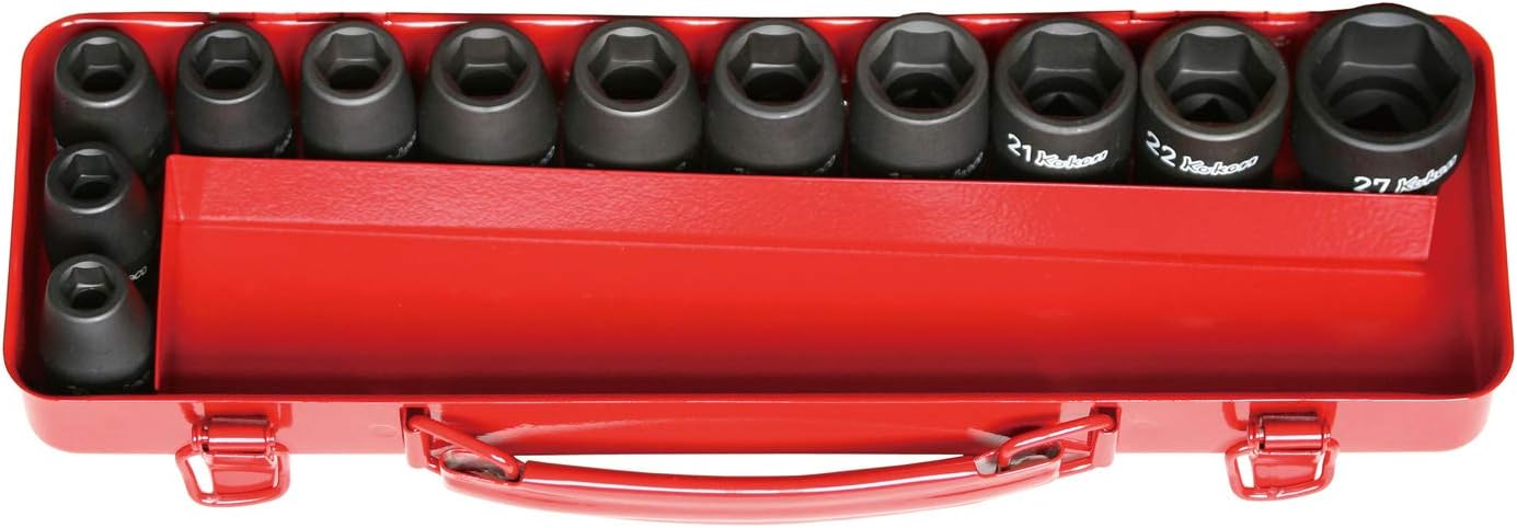 Ko-ken 14242M 1/2 Sq. Dr. 12 Piece Impact 6 point Socket Set 10-27mm