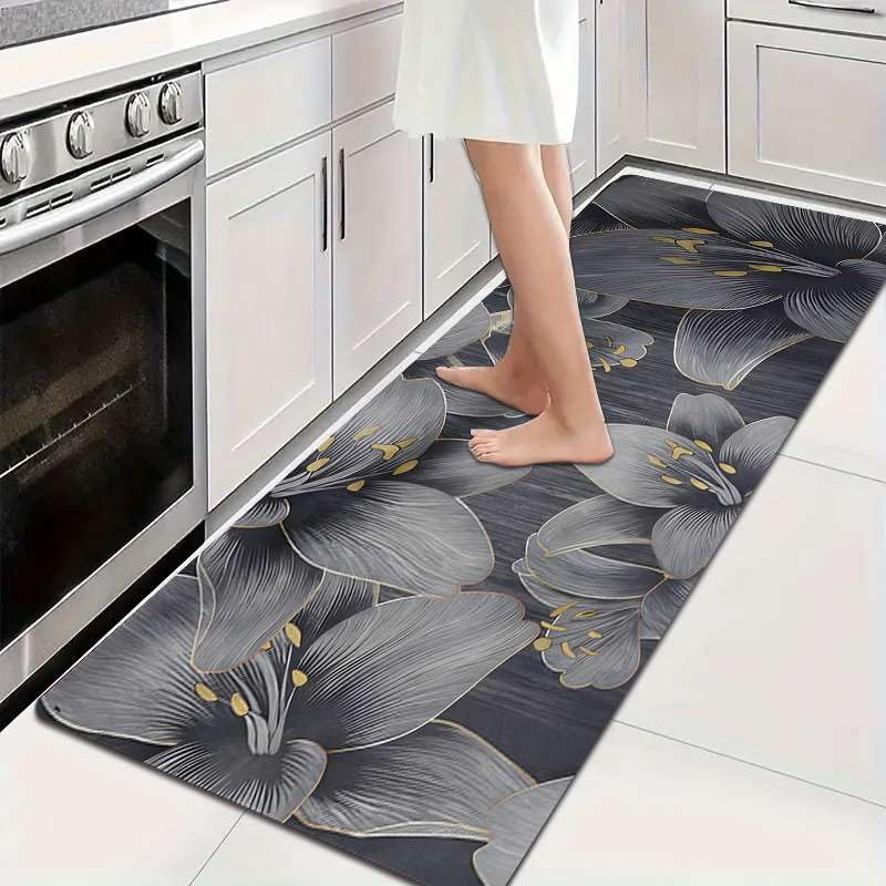 set of 2 rubber kitchen mats kitchen anti-fatigue floor mat water absorbent non-slip long runner floor mat carpets large size mat for kitchen floor (design-12)