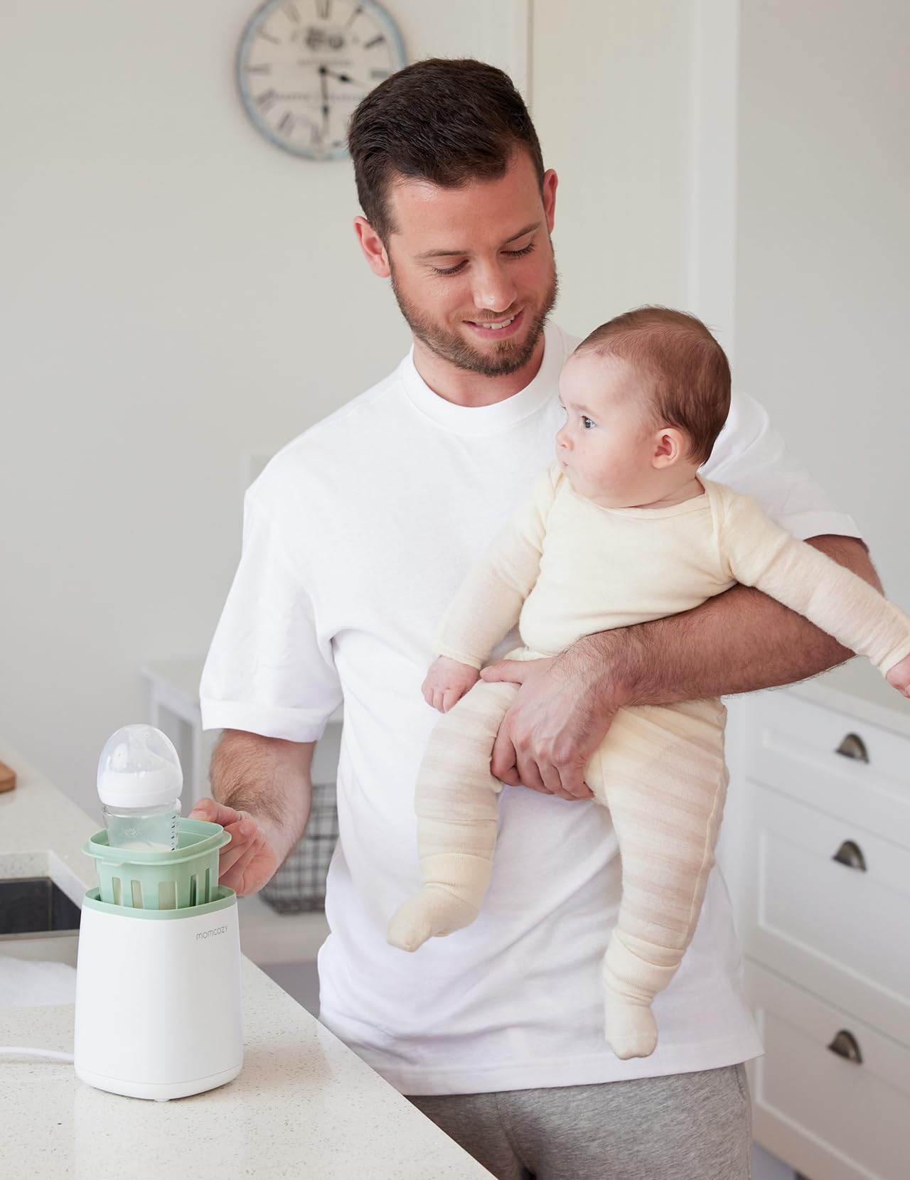 Momcozy Scaldabiberon, Scaldalatte Veloce per Neonati con Controllo Accurato della Temperatura e Spegnimento Automatico, Scaldabiberon Multifunzione per Latte Materno