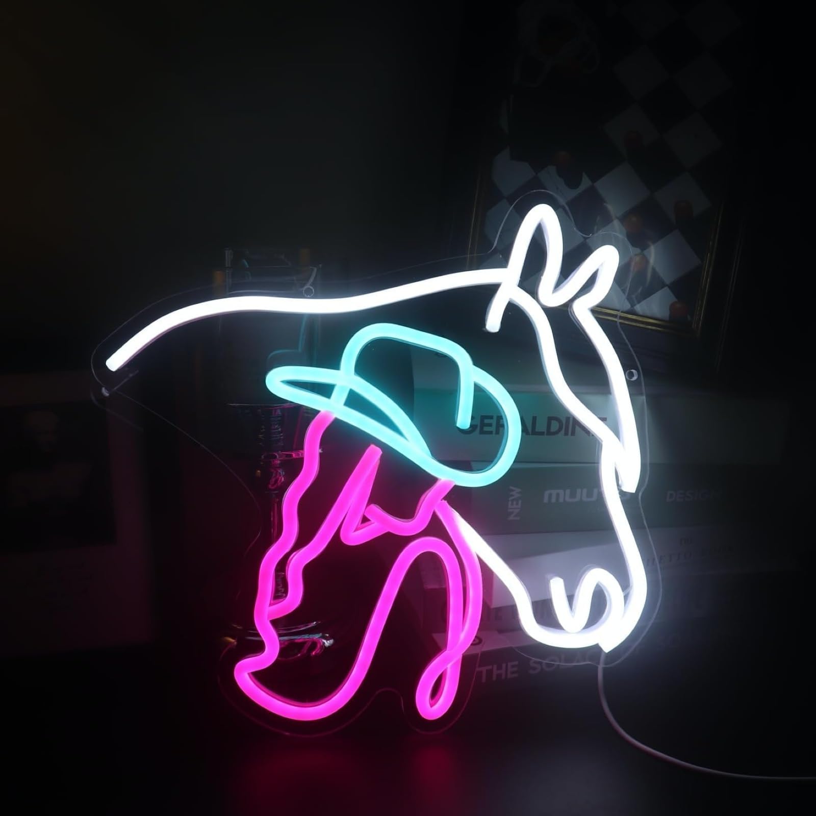 Cavallo LED neon segno dimmabile lampada decorativa per bar salotto barbieri festa di matrimonio sala da gioco Natale arte parete decorazione USB alimentato