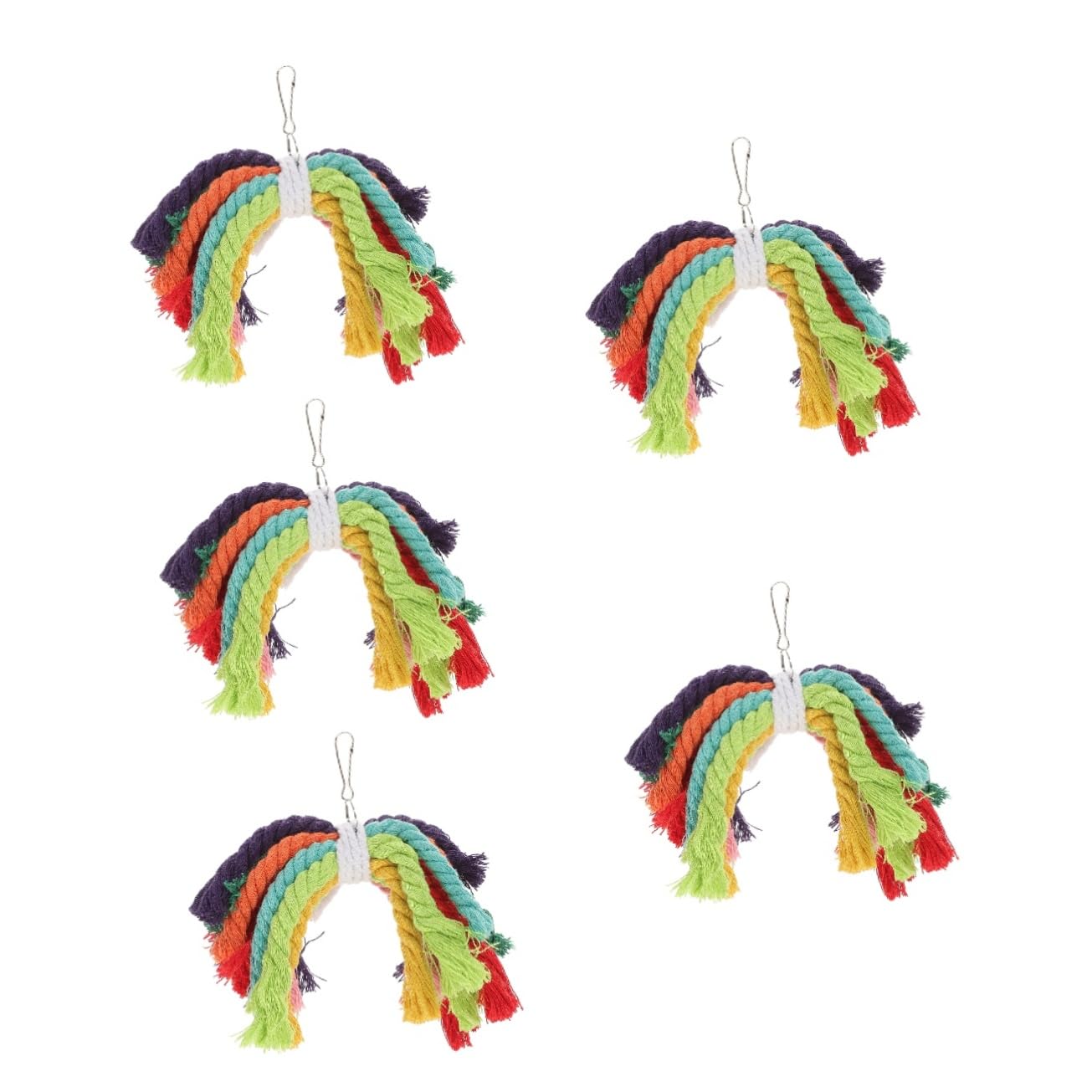ABOOFAN 5pièces Jouet à Mâcher Coton pour Perroquet Accessoire De Jeu Sécurisé pour Oiseaux Convient Aux Perroquets Cacatoès Et Petits Oiseaux Installation Facile avec Boucle