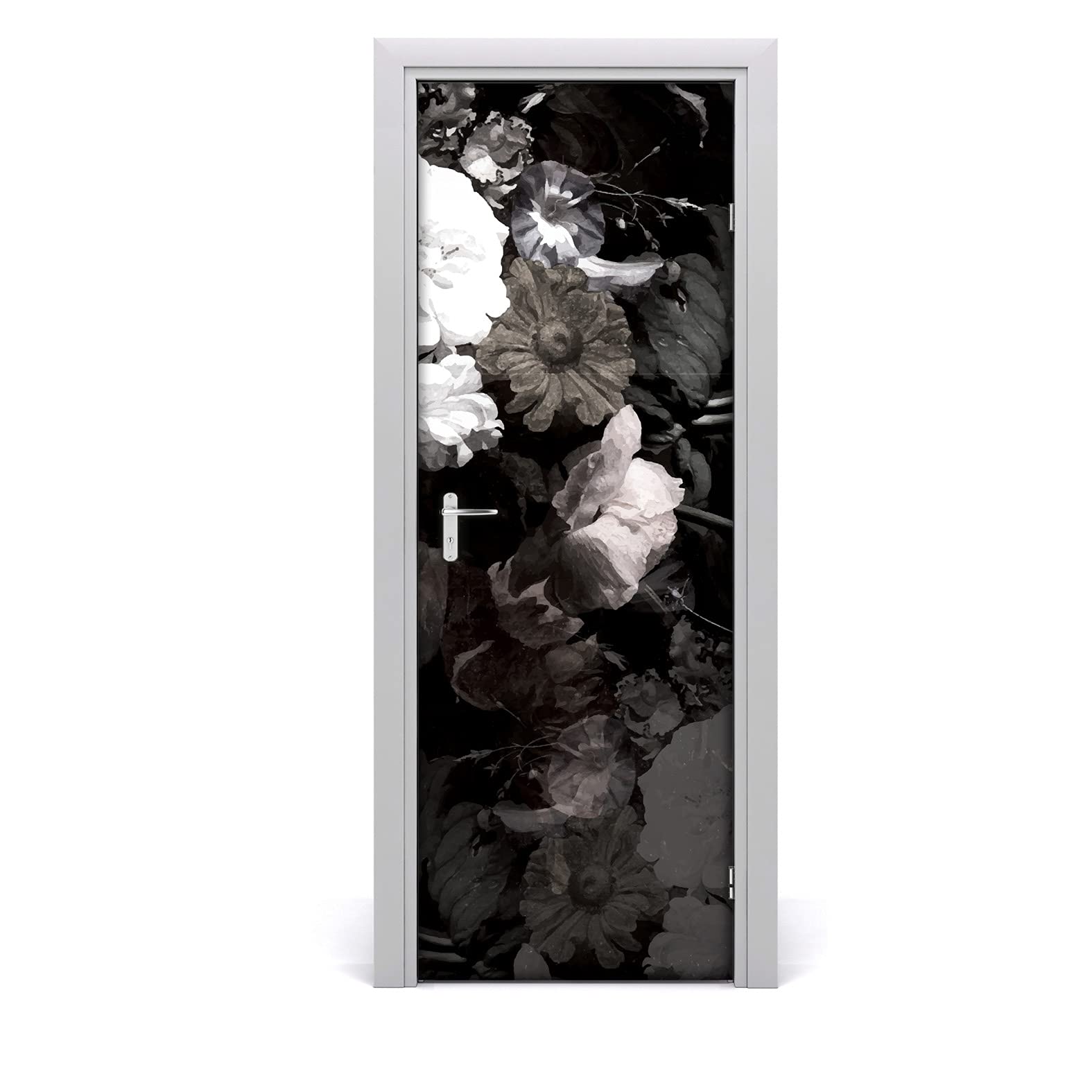 Papier peint sur la porte 77x200cm pour sublimer l'ambiance de votre salon avec des fleurs
