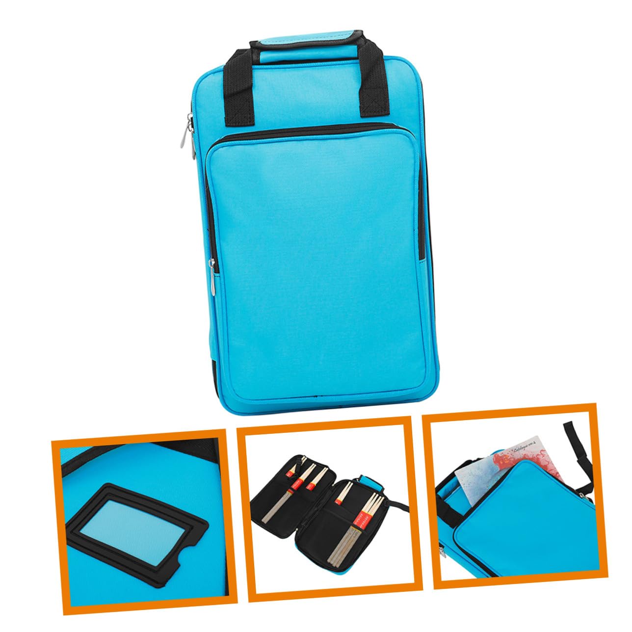 Borsa per Bacchette da Batteria Oxford, Imbottita e Portatile Tracolla e Manici, per Conservare Bacchette e Mazze
