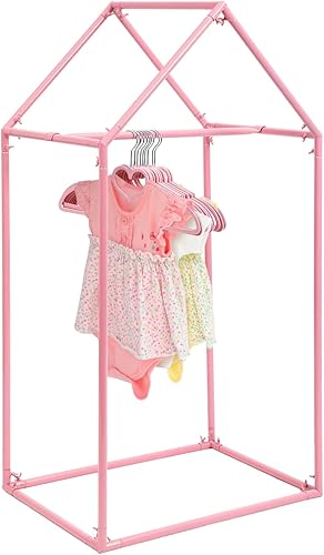 Miniatura 1 de Suzile 1 perchero de ropa para niños con 10 encantadoras perchas de amor, organizador de armario de vestir para bebé, almacenamiento de armario con