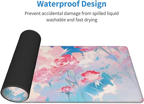 Miniatura 5 de Alfombrilla de mouse grande extendida para juegos, alfombrilla de goma antideslizante para escritorio, color rosa rosa, adecuada para escritorio,