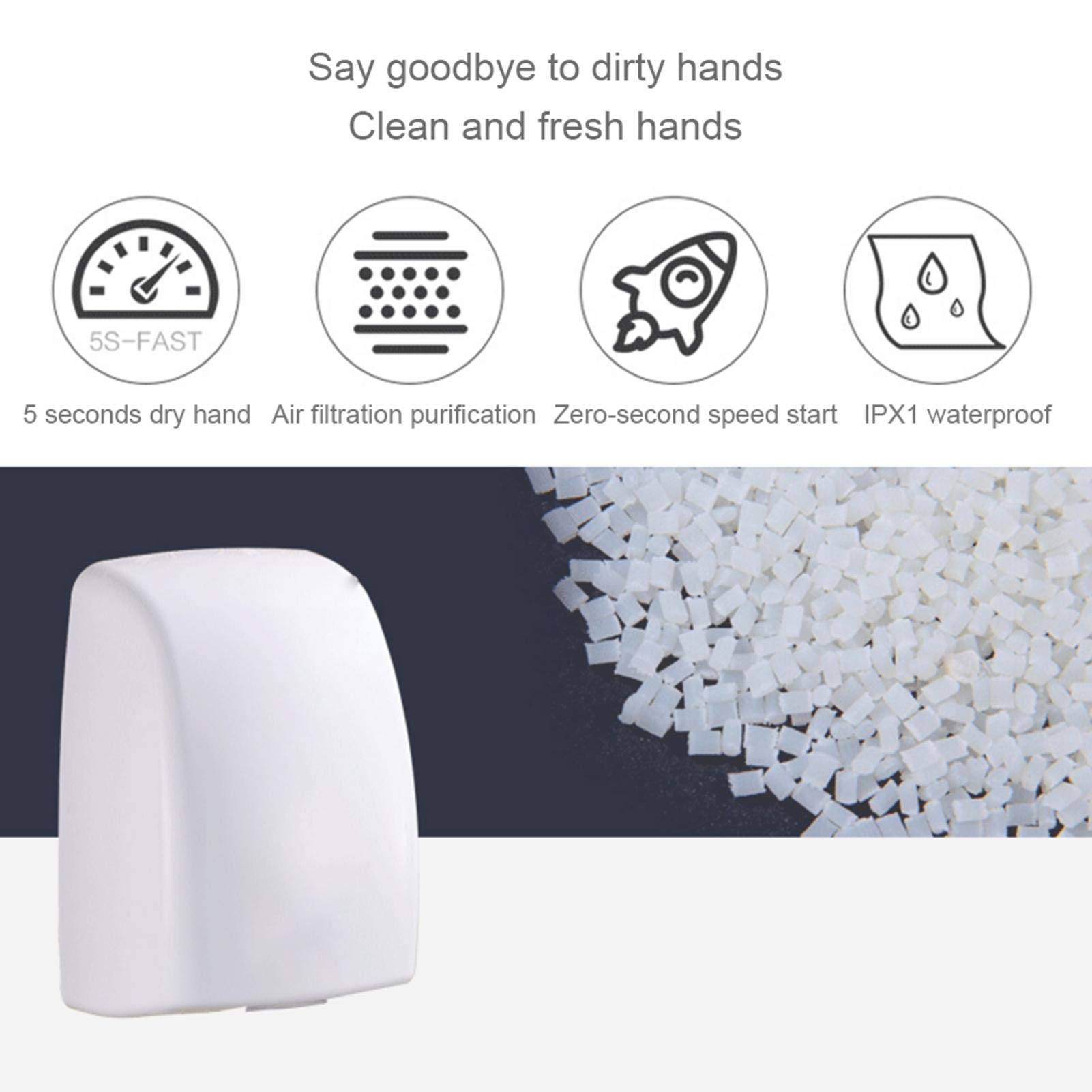 Amazon.co.jp: Allystyle 自動 ハンドドライヤー ジェットタオル 手