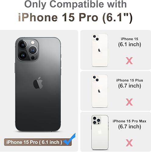 Miniatura 2 de CANSHN Protector de pantalla de vidrio templado para iPhone 15 Pro con marco de fácil instalación compatible con fundas 99.99% transparente HD 9H