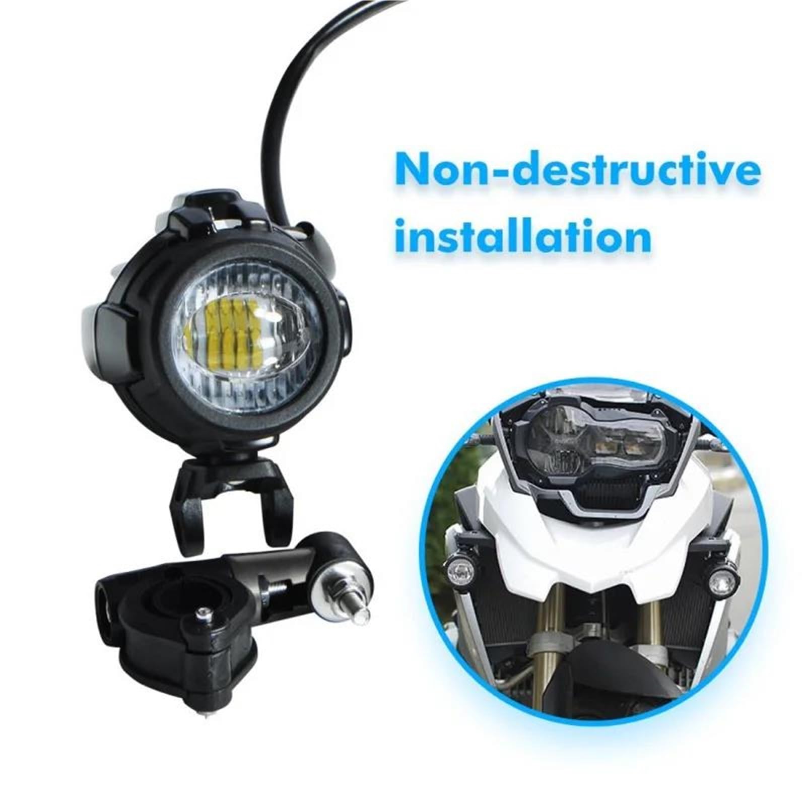 Reflektor motocyklowe Uniwersalna Motocyklowa Lampa Pomocnicza LED Przeciwmgielna Samochodu(1set and bracket)