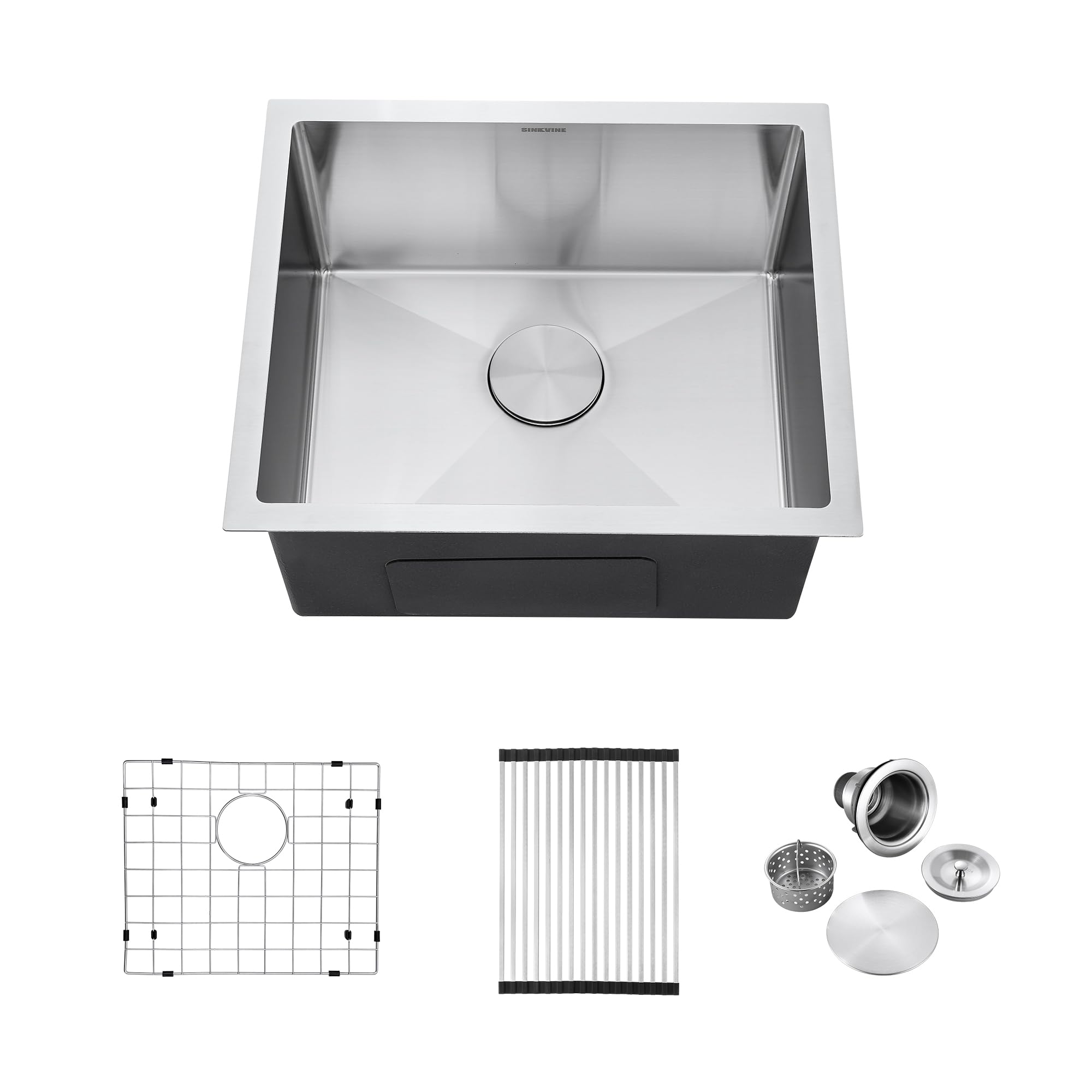 21-Inch Undermount Kitchen Sink, SINKVINE Stainless Steel Single Bowl