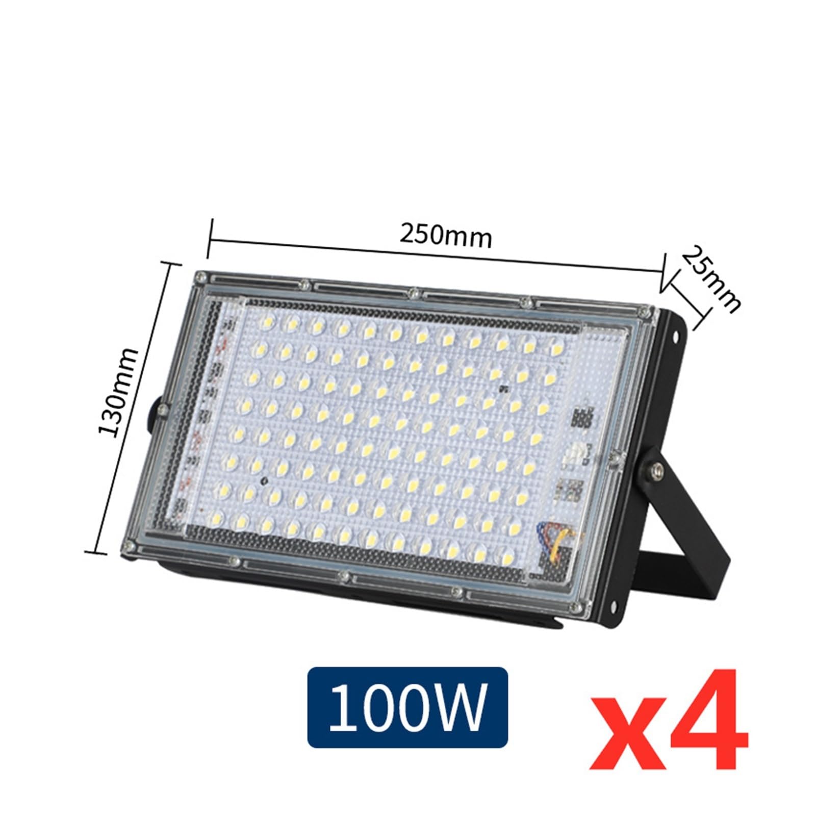 Zewnętrzne światło powodziowe 4 Sztuk/partia Led Światło Halonowe 50W 100W Reflektor Zewnętrzny IP65 Wodoodporna Lampa Uliczna LED Do Magazynu Garażowego Oświetlenie miejsca pracy(Warm White,100W)