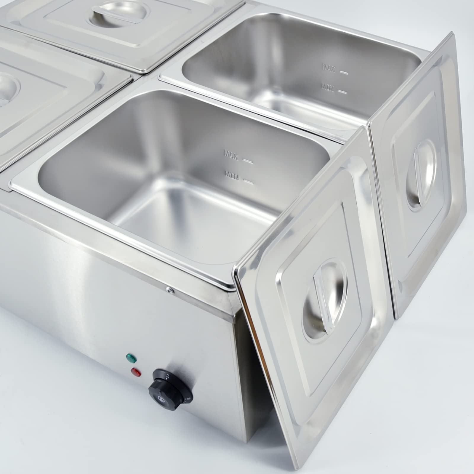 Scaldavivande Elettrico Bain Marie Professionale - 6 Pentole 1/6 GN, Acciaio Inox - Foto 7