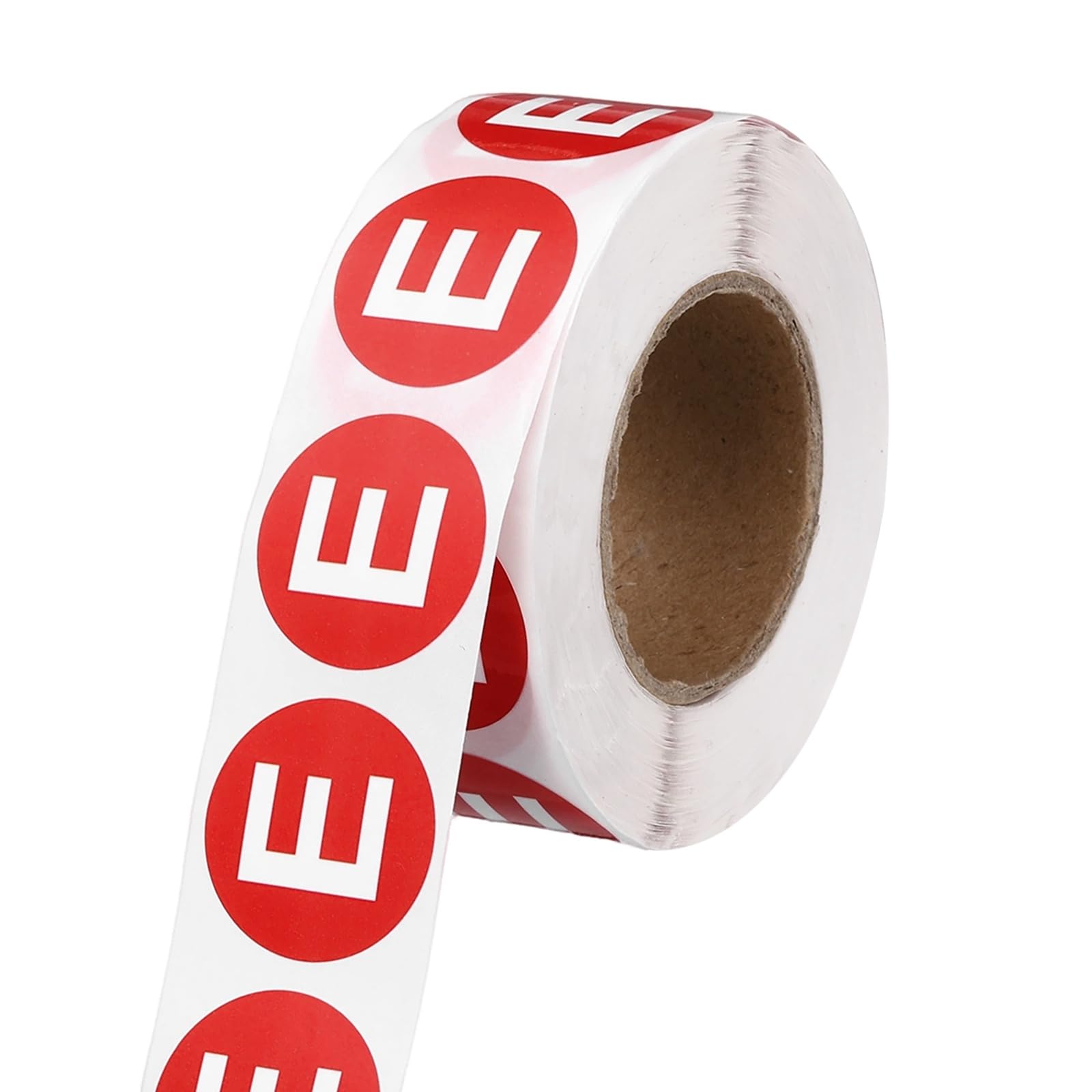 PATIKIL 1" Letter Stickers, 600Pcs Alphabet Stickers Letter E Round Labels Small Vinyl Self Adhesive Label Circle Decals 1 Roll Capital Initial for Office Home Organize Inventory, Red