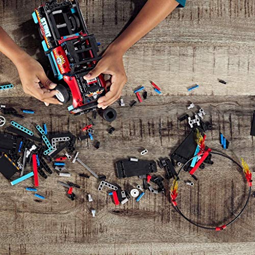 Technic Truck e Moto dello Stunt Show, Set di Costruzioni, Modello 2in1 con Motore Pull-Back e Rimorchio, 42106 - Lego - Immagine 6
