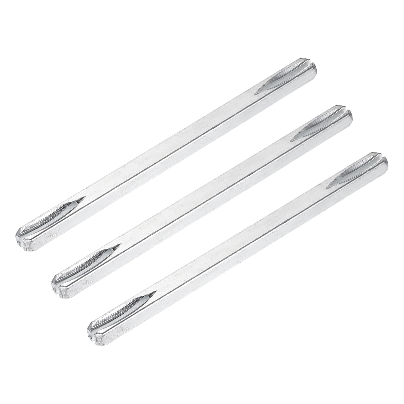 sourcing map 3 Pcs Door Knob Spindle, 140mm Long Spare Door Handle Spindle Bar, Square Doors Handle Parts Lock Replacement Part for Furniture Assembly, DIY Projects, Silver Tone