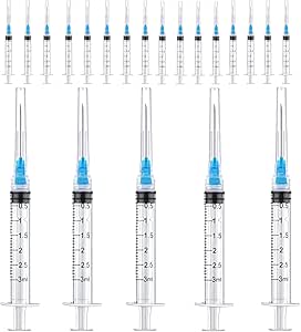 20pcs Syringe for Injections, 3ml Syringe Sets, Blue Injections for ...